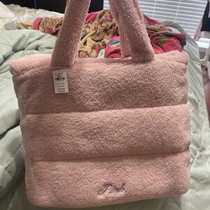 PINK Victoria's Secret Plush Pink Tote Faux Fur